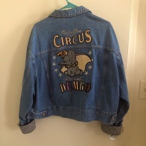 Flying elephant jean jacket